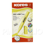 RESALTADOR KORES AMARILLO (SET DE 12 UND)