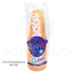 VASOS PLASTICOS DESECHABLES ZUPLA ALEGRIA (COLOR NARANJA) (10 ONZAS-25UND)