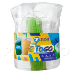 COMBO TOGO ZUPLA DESECHABLE (20 VASOS DE 16 ONZAS+TAPAS+PITILLOS VERDES)
